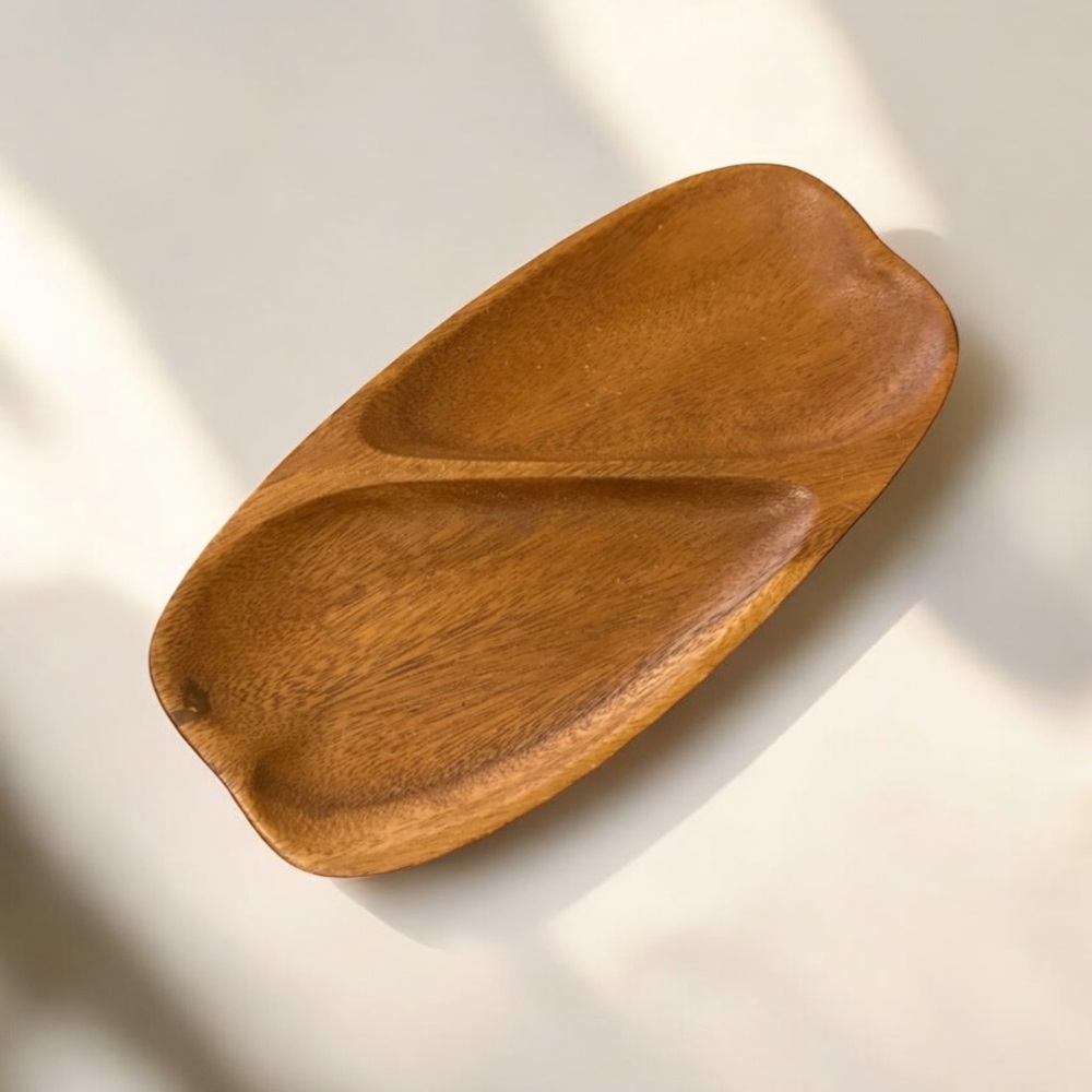 Monkey Pod Hearts Wooden Tray • Genuine 5”x10” Hand Crafted